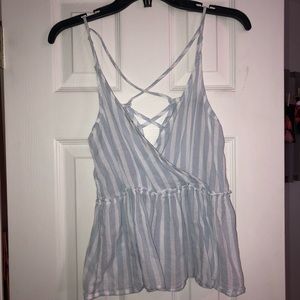 Striped American Eagle Tank Top Blouse